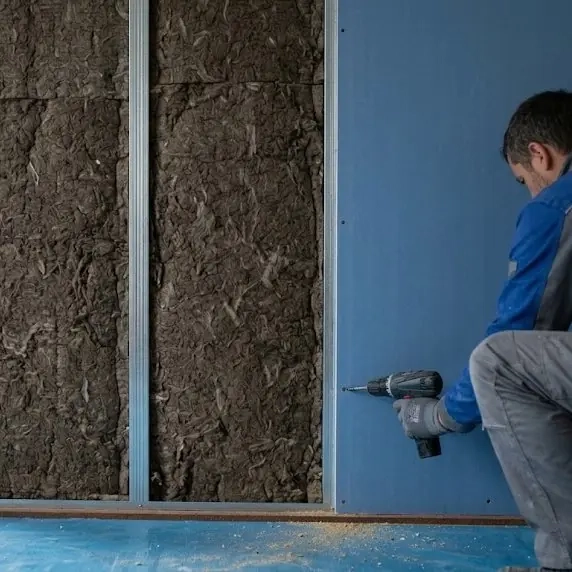 Doublage acoustique sur ossature désolidarisée d’un mur mitoyen pour l’isolation phonique d’un appartement